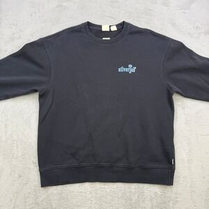 Levis SilverTab Sweatshirt Mens Large Black Big Logo Graphic Pullover Skater Y2K